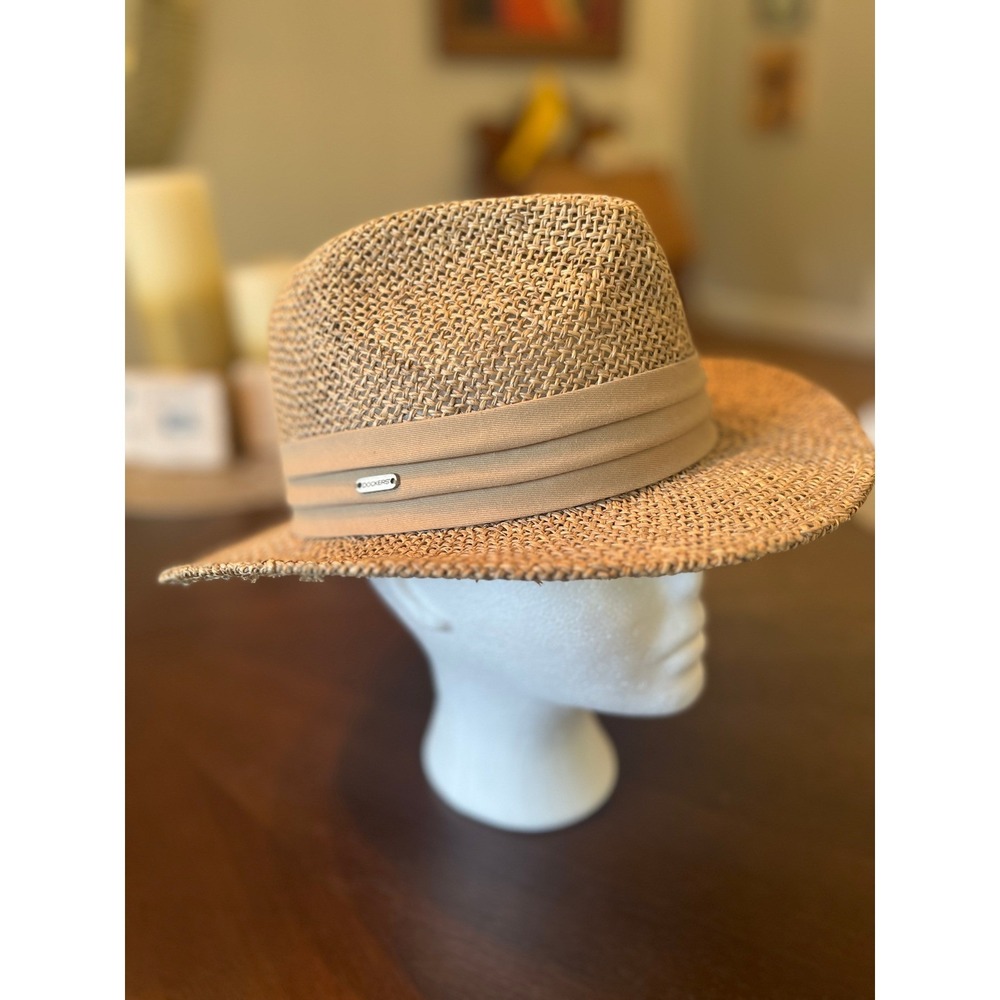 Woven Straw Fedora Hat Unisex Tan Beach Sun Panama Summer Western Bucket Cap OS